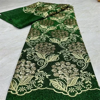 Funky Green/Zlatni Afrička cvjetne čipke tkanine, šljokice, Čipka tkanine, čipke s vezom za vjenčanje, vjenčanje tkanine visoke kvalitete čipke, haljine